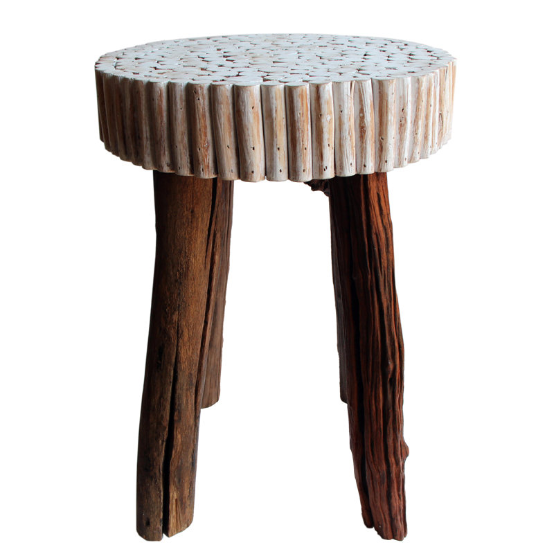 Tabouret d’appoint en bois massif, Naturel