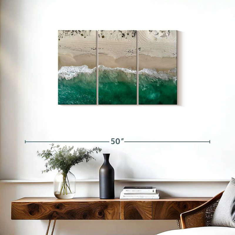 Vue aérienne de Gillard Beach Shore, H 20 po x l 33 po