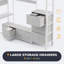 Twin Loft Bed with Desk & 7 Drawers, Metal-Wood Bed Frame-1864316459