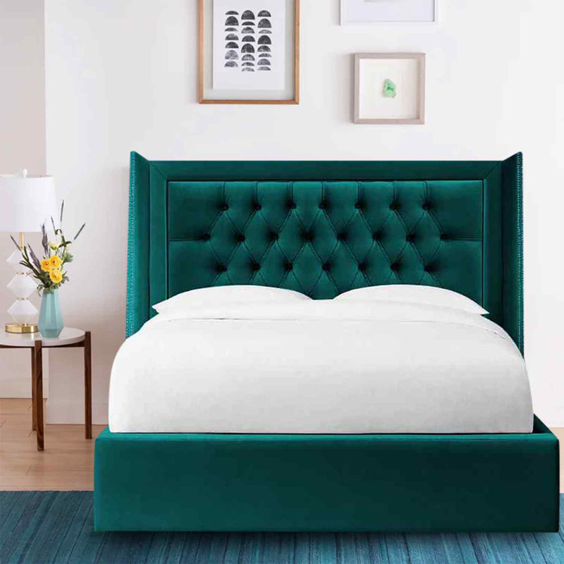 Upholstered Bed, Single (3'), Green