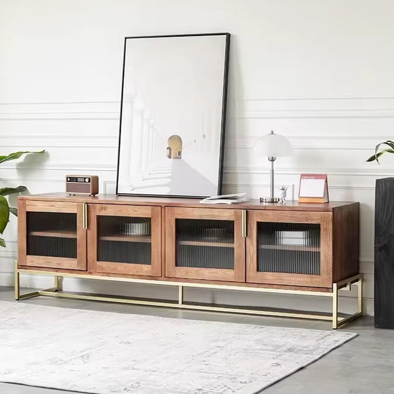 Meuble télé compact en noyer noir, H 25,59 po x L 78,74 po x l 17,71 po