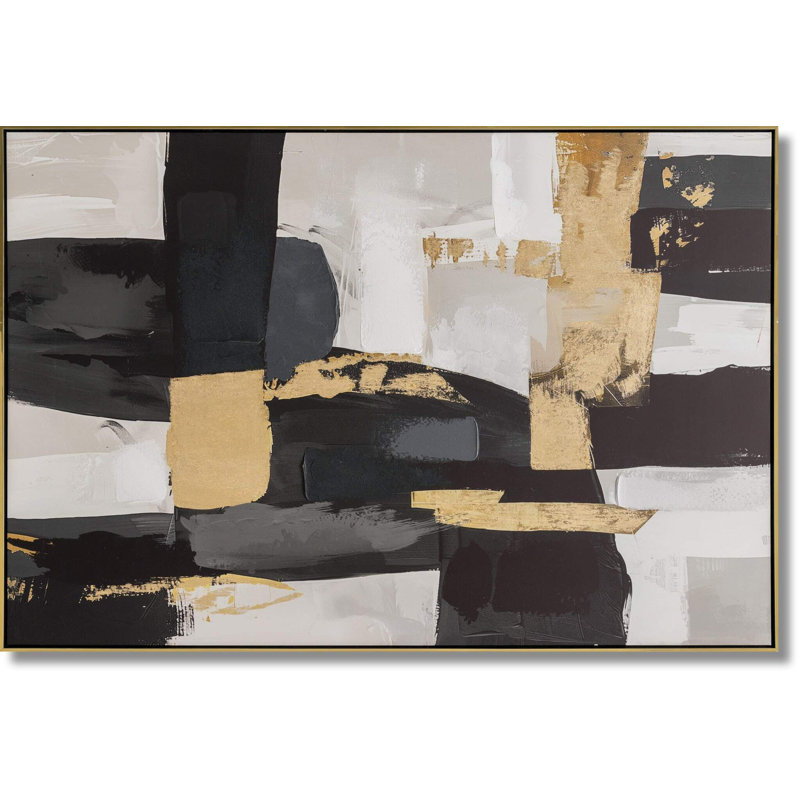 Art mural doré doré sur toile - 40 "x 60" - cadre doré