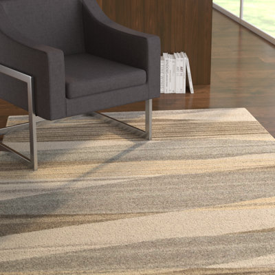 Ayeln Abstract Hand-Tufted Wool Dark Brown/Beige/Gray Rug