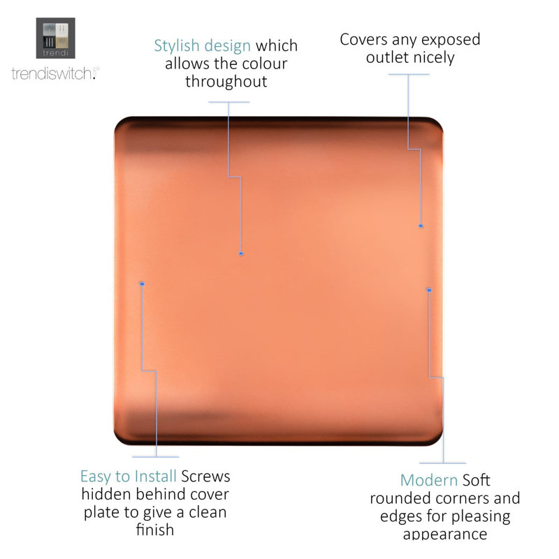 Trendi Switch Single Blanking Plate, Copper