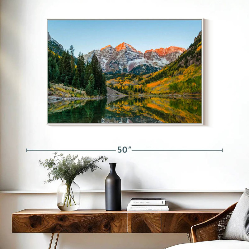 Marron en automne, Cadre flottant blanc, 40 po x 27 po