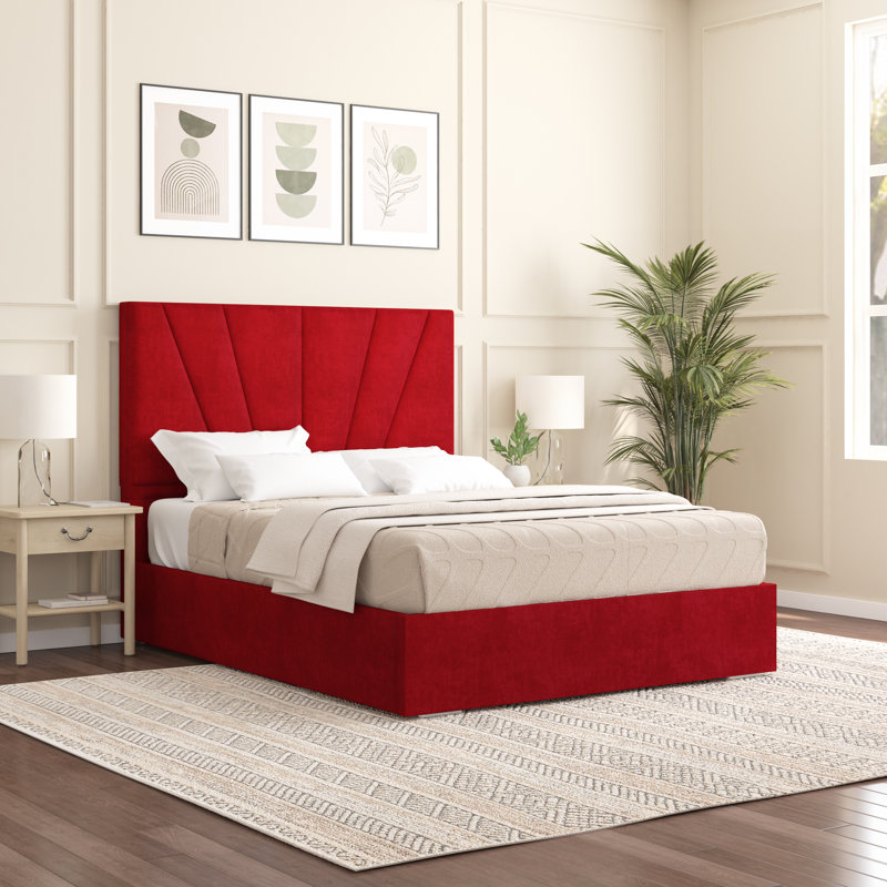 Alahnna Upholstered Bed Frame    , Single (3'), Red