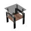 Ensemble de 2 tables de bout modernes en verre trempé avec tablette en panneau de fibres à densité moyenne et tables d'appoint carrées pour le salon-301704506