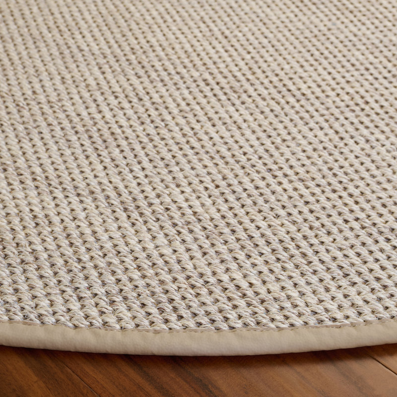 Natural Fiber 136 Area Rug In Marble / Beige, Round 6'