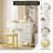 Modern Makeup Vanity Table with LED Lights, Sliding Mirror, 4 Drawers, Stool, Power Outlet, and Open Shelves – Bedroom Dressing Table with Adjustable Lighting-238765885