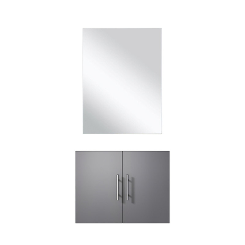 Meuble-lavabo simple.  et miroir, Gris foncé