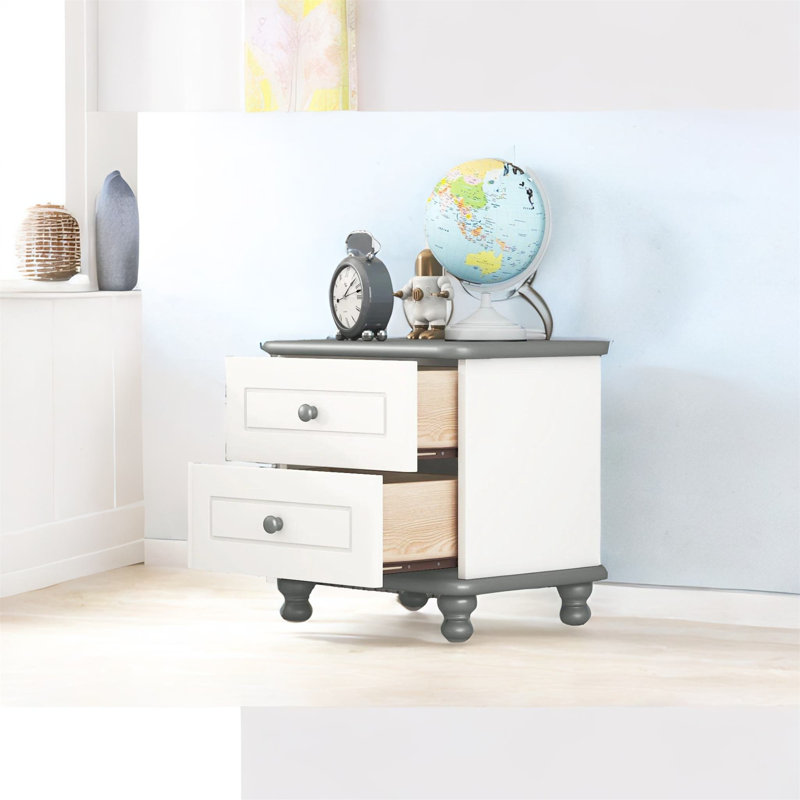 Eglinton 19.7'' W Solid Wood Nightstand, Gray