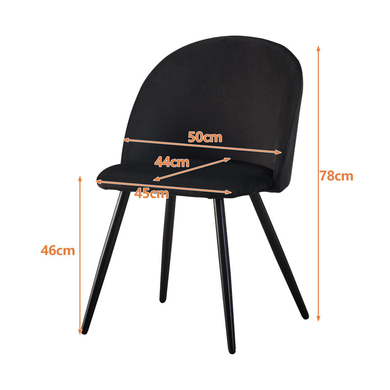 Agran Velvet Upholstered Dining Chair, Black