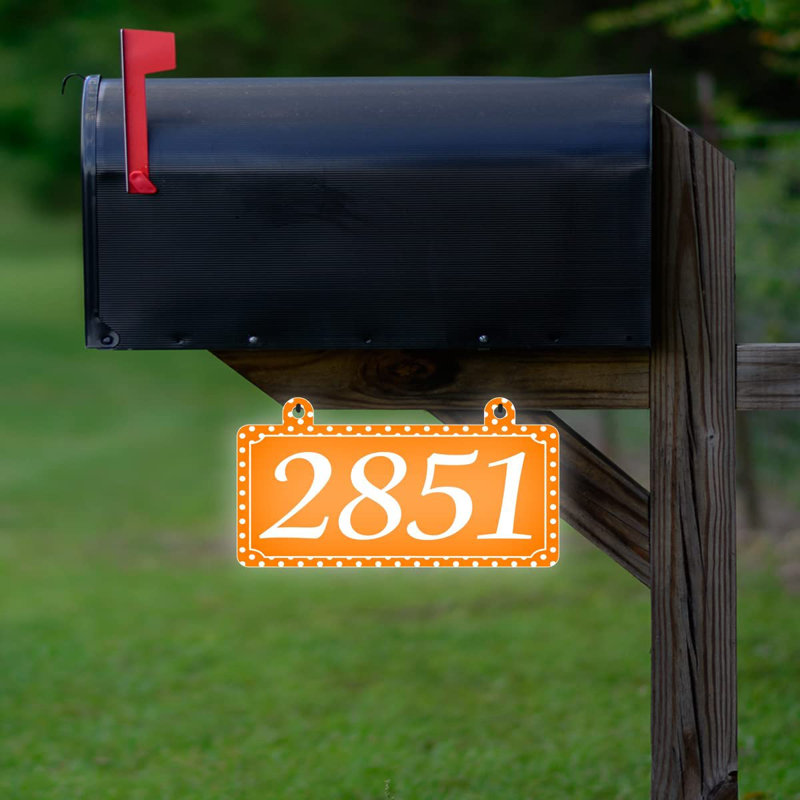 Plaque d'adresse sur 1 ligne, Orange, Oui