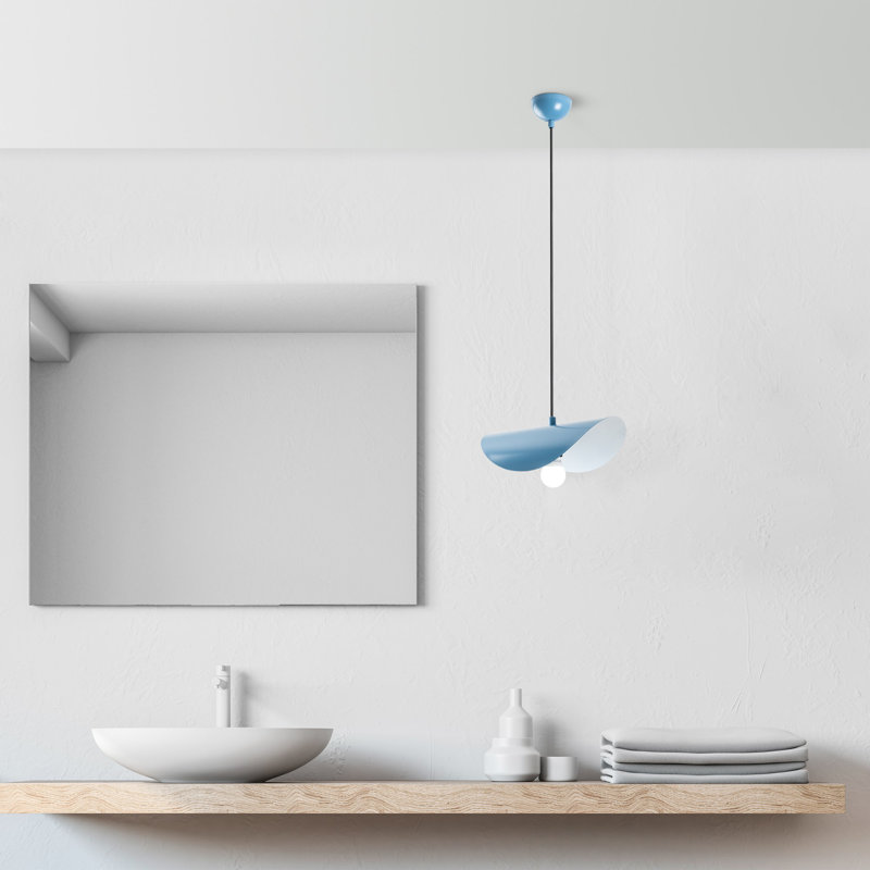 Lustre réglable élégant, structure en métal bleu clair, 11,8 po x 7,9 po x 3,9 po | Hauteur réglable de 6,7 à 41,7 pouces | Douille E27 (40 W maximum) | Parfait pour les salles à manger et les vestibules modernes, design élégant et fonctionnel