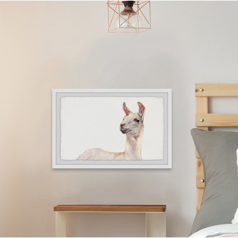 Agate 'Hey There Llama' Framed Print, 8" H x 12" W x 1.5" D