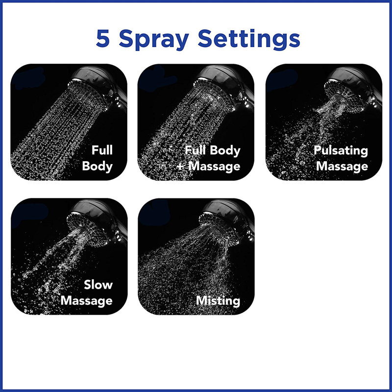 Waterpik Chrome 5-Setting Handheld Showerhead with Pulse