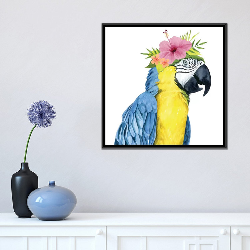 « tropical halo ii », impression sur toile, H 18 po x l 18 po x P 1,5 po, Toile avec cadre noir