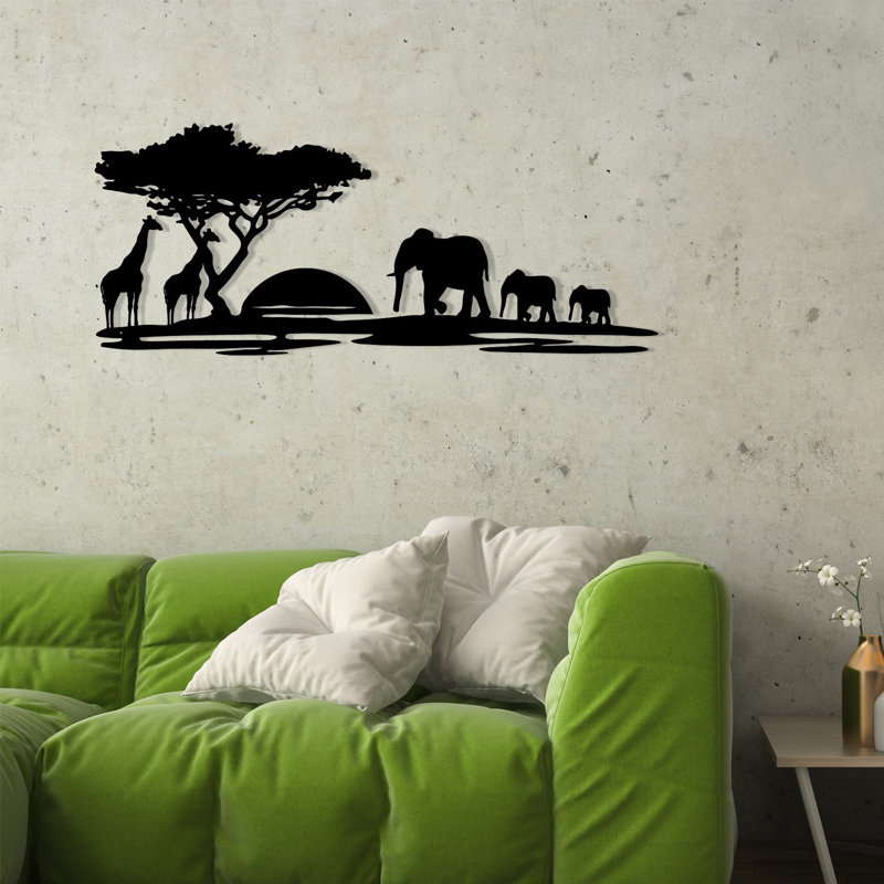 Stylish Decorative Metal Wall Accessory, Black, 26.8 x 11.0 inches | 100% Durable Metal, Thickness: 0.05 inches | Perfect for Home Decor & Office Spaces, Modern Design, Eye-Catching Accent Piece