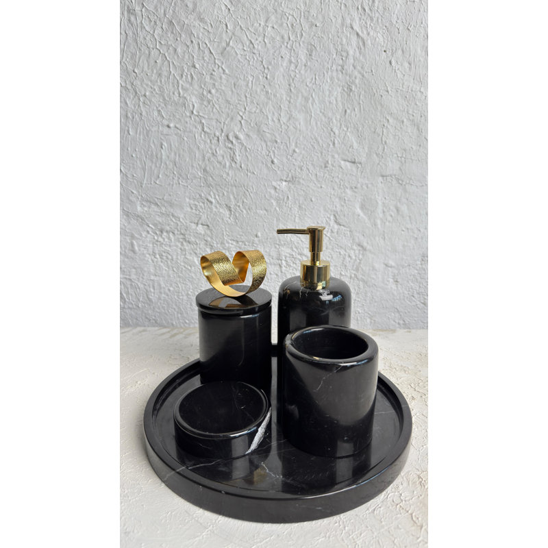Ensemble de salle de bain cinq pièces, Noir