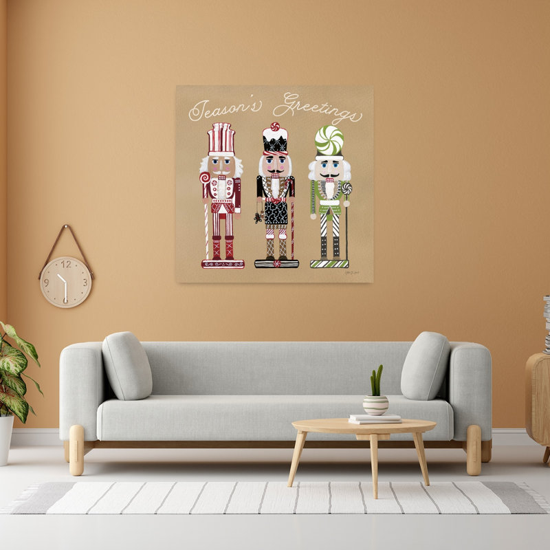 Festive Nutcrackers I, art contemporain abstrait, H 48 po x l 48 po