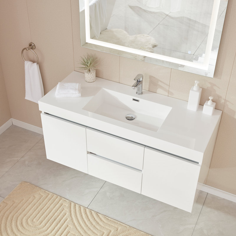 Valda 48'' Single Bathroom Vanity with Resin Top