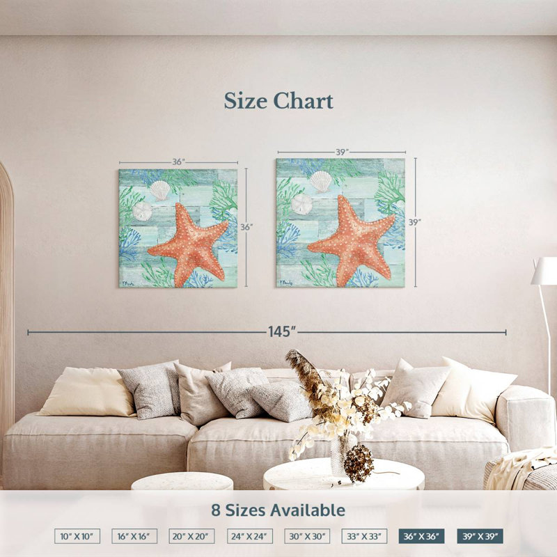 Aletra Clearwater Sealife I, 39" H x 39" W