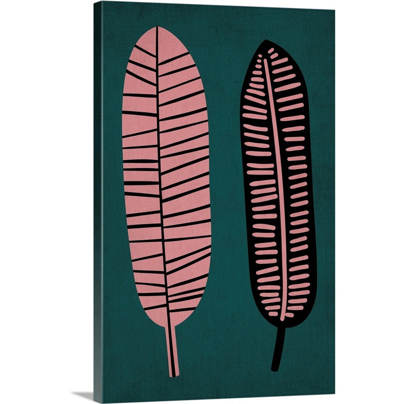 «Two Leafs», art mural sur toile, Toile tendue, H 48 po x l 32 po