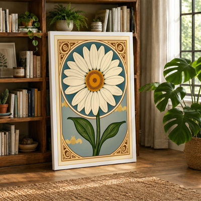 Framed Daisy Study Botanical - Wrapped Canvas