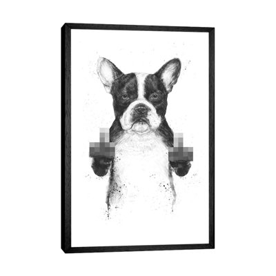 Censored Dog by Balazs Solti - Print on Canvas