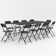 Rectangular Bi-Fold Dining Table with 10 Folding Chairs Set for Picnic Event Indoor and Outdoor Use