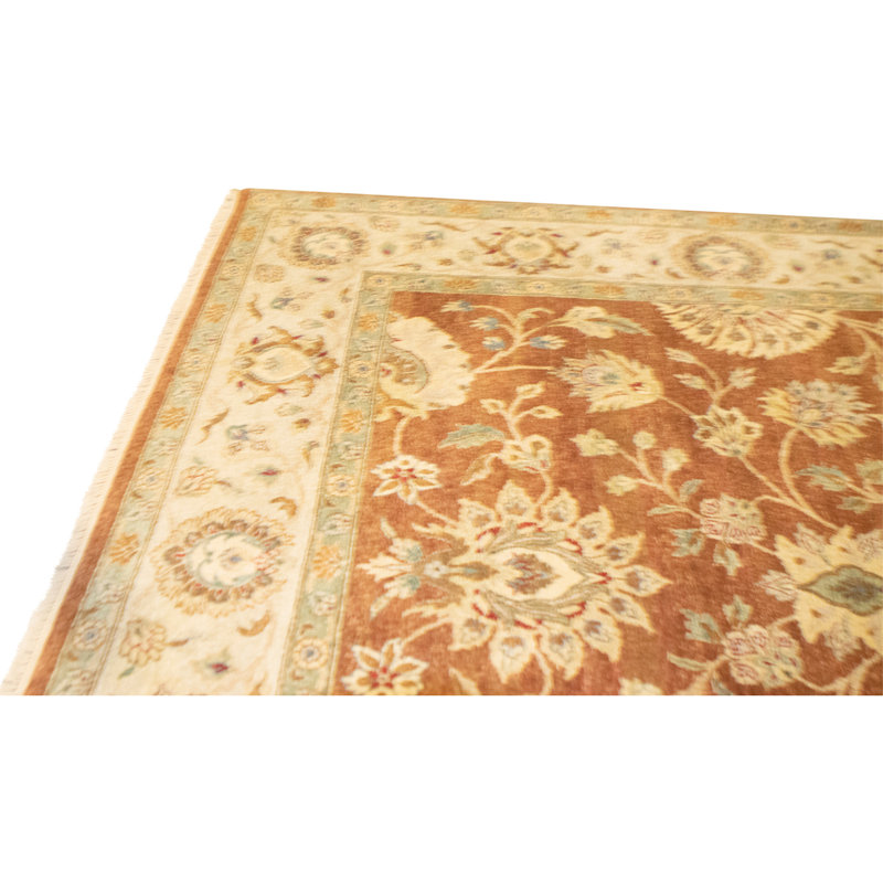 Tapis rouille et ivoire noué à la main de haute qualité