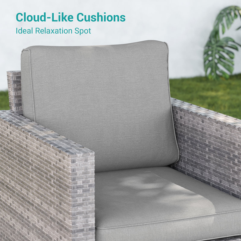 Pallua 5 - Person Patio Conversation Set, Gray, Gray