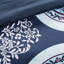 Édredon pour lit simple et drap - motif médaillon bleu marine, bordures brodées, ensemble de literie à la fois doux et polyvalent, taies décoratives, draps en microfibre,