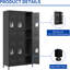 6 Door 72"H Metal Lockers, Versatile Storage Cabinet For Home Gym Office Garage, Black Lockers With Doors, Secure Different Settings, Electrostatic Treated,