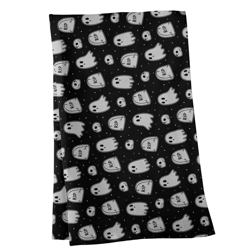 Mcguinness Tea Towel Kitchen Towel, Poly Twill, Black