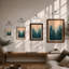 Layered Forest Landscape Scandinavian - Framed Print-1988553373-1988553375
