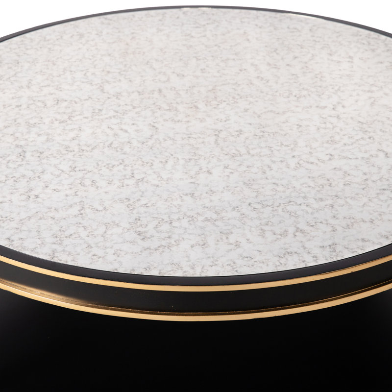 Lilly 4 Legs Round Coffee Table, Tricorn Black