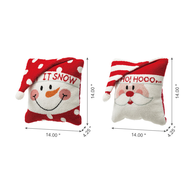 Christmas Santa,Snowman Throw Pillow