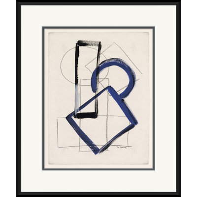 Abstract Shapes In Blue/Black Giclee Print