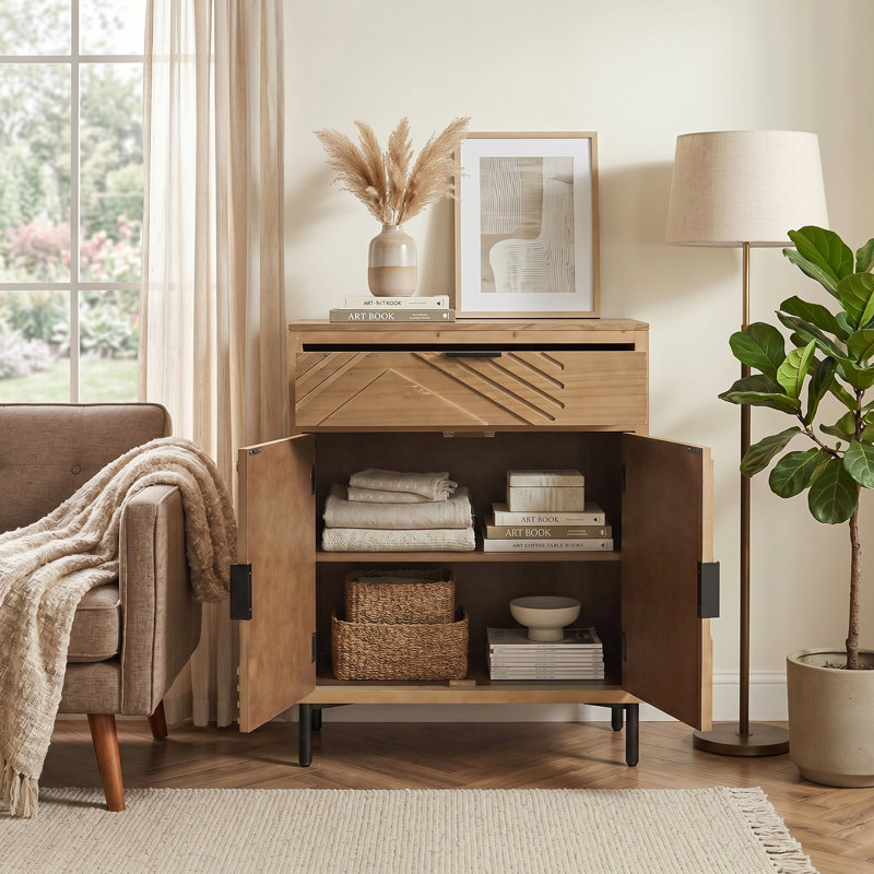 Armoire de rangement en brun antique | Structure solide en bois massif + panneau de fibres à densité moyenne, espace de rangement double pour maximiser l'espace