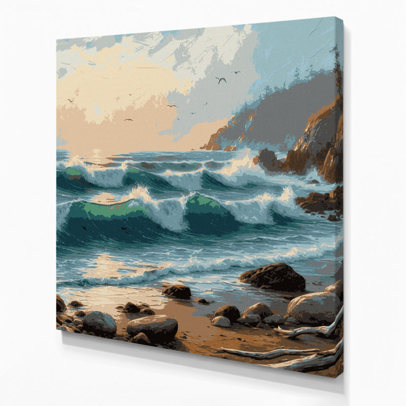 Art mural sur toile Coastal Seaside Escape, H 32 po x l 32 po