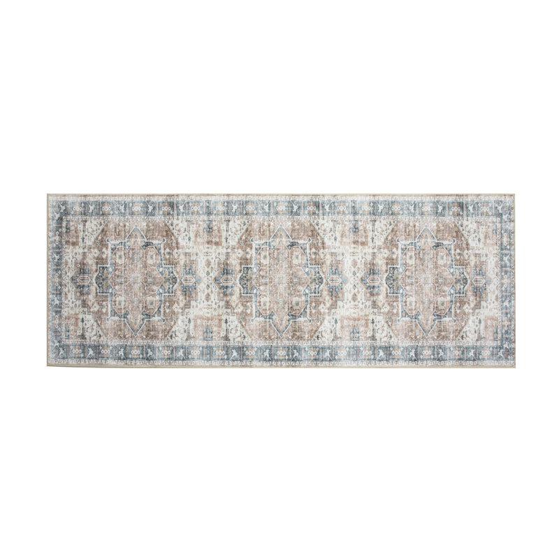 Heriz Premium 1/4" Pile Ultra Soft Non-Slip Padded Backing Rug, Runner 2'6" x 8'