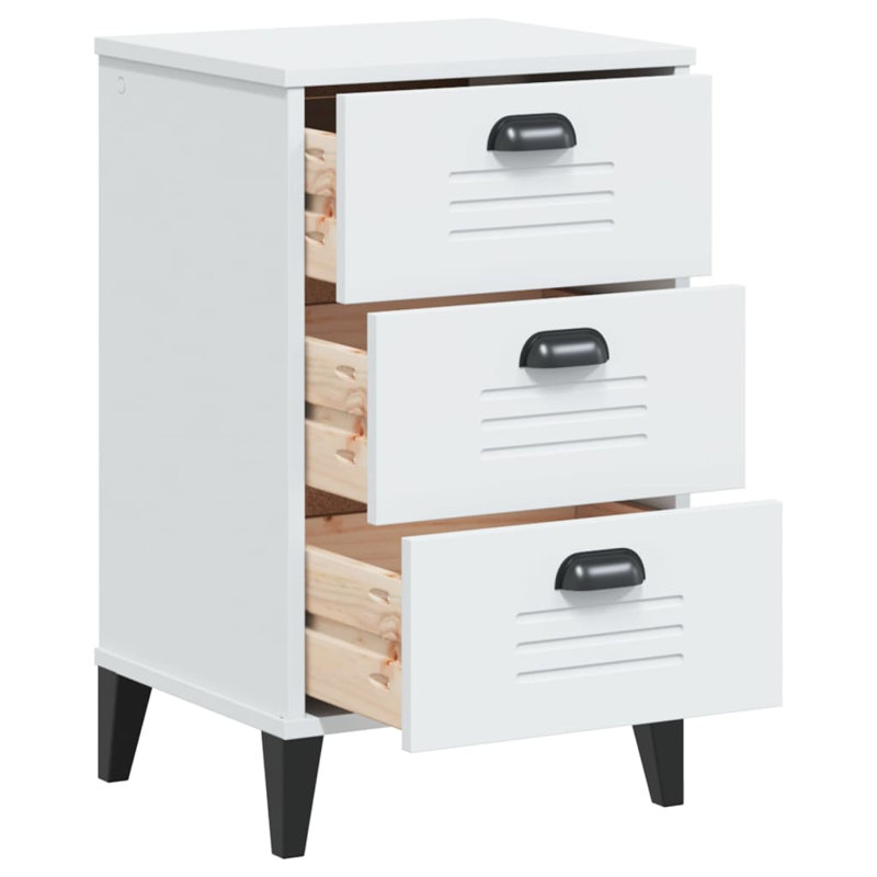 Nouria 40cm W Plastic Bedside Table, White