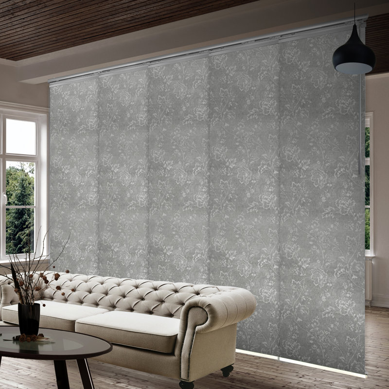 Store vertical semi-transparent Carolyn, Nickel satiné, L 130 po x L 94 po