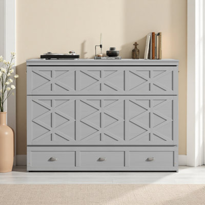 Queen Size Murphy Bed With Large Drawers And USB