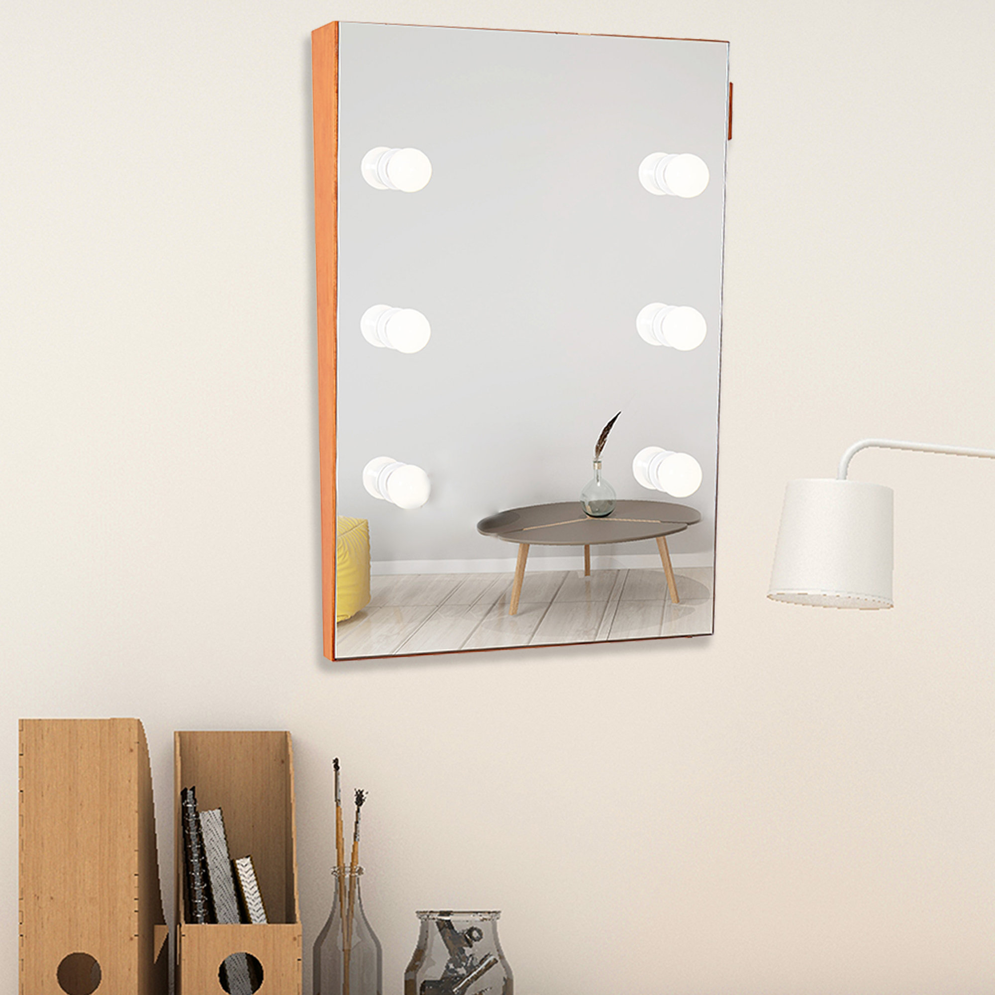 Latitude Run® Rectangular Wallmounted Vanity Mirror with Lights