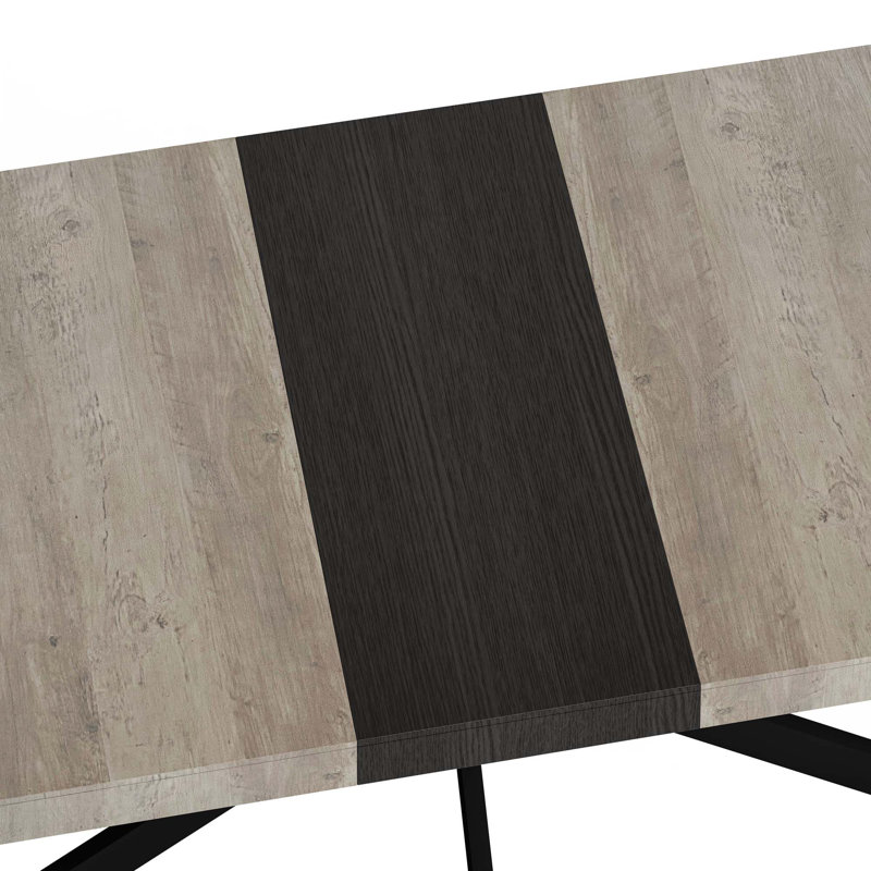 55.11" -70.86" Rectangular Stretch Table Dining Table-Only Table, Gray