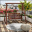 Balancelle d'extérieur 2 places avec support et tables d'appoint pour le jardin