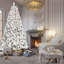 Arbre de Noël enneigé 5 pi avec 300 lumières UL et 27 pommes de pin naturelles, structure articulée et support en métal stable-118094990