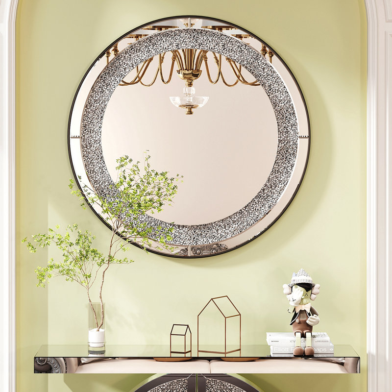 Miroir rond en cristal 33,46 "(85Cm)